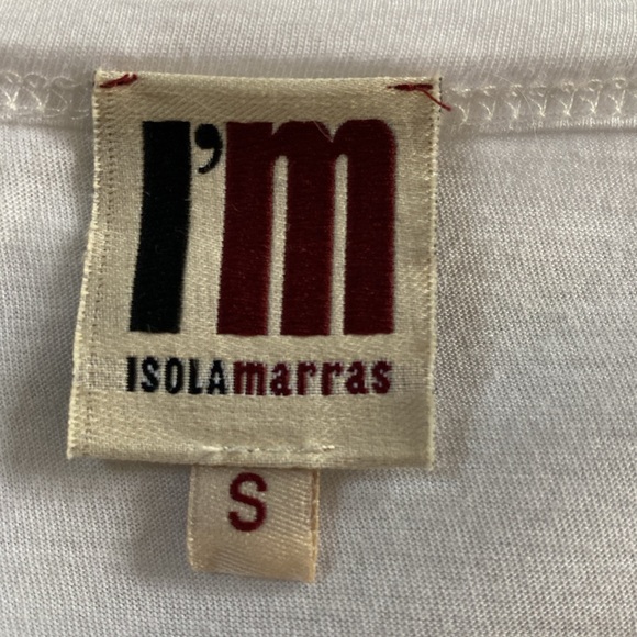 I’M Isola Marras Silk Cotton Combination Logo Print Top NeverUsed - Picture 7 of 16